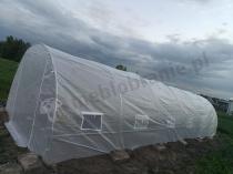 Aranżacja: Tunel foliowy metalowy 3x9m z podwójnymi drzwiami – biały