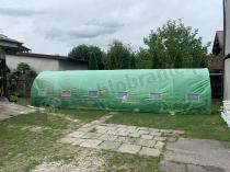 Aranżacja: Tunel foliowy metalowy 9x3m z podwójnymi drzwiami – zielony