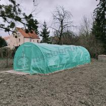 Aranżacja: Tunel foliowy z metalowym stelażem 3x7,5m z drzwiami – zielony