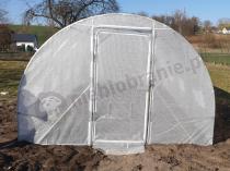 Aranżacja: Tunel foliowy z metalowym stelażem i drzwiami 3x6m – biały