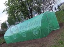 Aranżacja: Tunel foliowy z metalowym stelażem i drzwiami 4x6m – zielony