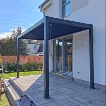 Aranżacja: Wąska pergola na taras 2x4 Nefir 2.0 Antracyt z obrotowymi lamelami, Gartwerk