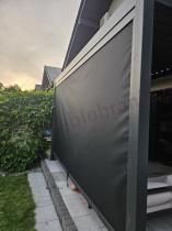 Aranżacja: Wąska pergola na taras 2x4 Nefir 2.0 Antracyt z obrotowymi lamelami, Gartwerk