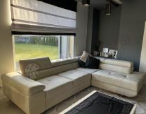 Aranżacja: Welurowy beżowy narożnik z funkcją spania Anton 275x202 cm