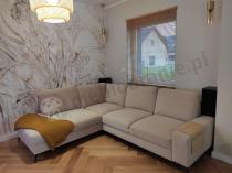 Aranżacja: Welurowy narożnik z funkcją spania Flavio Slim beżowy 255x214cm lewy