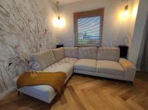 Aranżacja: Welurowy narożnik z funkcją spania Flavio Slim beżowy 255x214cm lewy