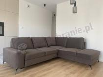 Aranżacja: Welurowy narożnik z funkcją spania Flavio Slim brązowy 255x214cm prawy