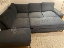 Aranżacja: Welurowy narożnik z funkcją spania Flavio Slim ciemnoszary 255x214cm lewy