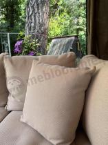 Aranżacja: Wypoczynek technorattan z wysokim stołem Nilamito VIII Double Brown & Beige + fotel PLUS