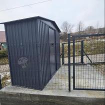 Aranżacja: Wytrzymały domek narzędziowy metalowy Hartt 240x120x200cm - Antracyt A16