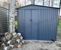 Aranżacja: Wytrzymały domek ogrodowy z drewutnią Wartt 240x180x200cm - Antracite A16