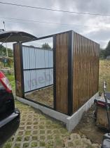 Aranżacja: Wytrzymały schowek ogrodowy blaszany Hartt Plus 240x240x205cm - z drzwiami na zawiasach - Wooden