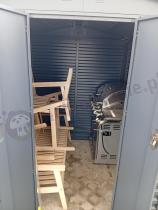 Aranżacja: Wzmacniany domek narzędziowy metalowy Dettel Plus 180x180x205cm - drzwi na zawiasach - Antracite A16