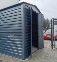 Aranżacja: Wzmacniany domek narzędziowy metalowy Dettel Plus 180x180x205cm - drzwi na zawiasach - Antracite A16