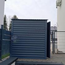 Aranżacja: Wzmacniany domek narzędziowy metalowy Dettel Plus 180x180x205cm - drzwi na zawiasach - Antracite A16