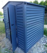 Aranżacja: Wzmacniany domek narzędziowy metalowy Dettel Plus 180x180x205cm - drzwi na zawiasach - Antracite A16