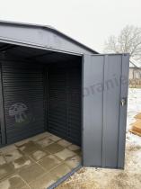 Aranżacja: Wzmacniany domek narzędziowy metalowy Dettel Plus 240x180x205cm - drzwi na zawiasach - Antracite A16