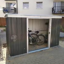 Aranżacja: Yardmaster 104 APZ szopa ogrodowa metalowa Anthracite (~3,5m2)