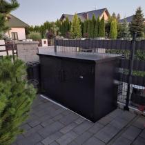 Aranżacja: Zabudowa do koszy na śmieci Tossen 193x89x118 - Szary