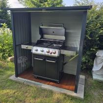 Aranżacja: Zadaszenie na drewno opałowe metalowa drewutnia Lemmer 182x89x190