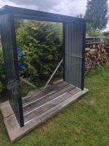 Aranżacja: Zadaszenie na drewno opałowe metalowa drewutnia Lemmer 182x89x190
