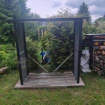 Aranżacja: Zadaszenie na drewno opałowe metalowa drewutnia Lemmer 182x89x190