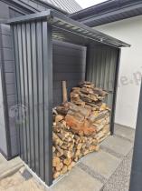 Aranżacja: Zadaszenie na drewno opałowe metalowa drewutnia Lemmer 182x89x190
