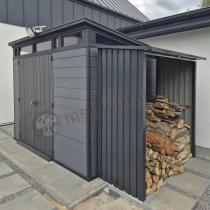 Aranżacja: Zadaszenie na drewno opałowe metalowa drewutnia Lemmer 182x89x190