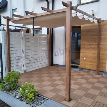 Aranżacja: Zadaszenie na taras 3x3m Pergola Kirn - Cream Wood