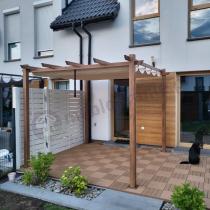 Aranżacja: Zadaszenie na taras 3x3m Pergola Kirn - Cream Wood