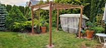 Aranżacja: Zadaszenie na taras 3x3m Pergola Kirn - Cream Wood