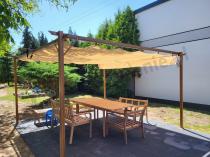Aranżacja: Zadaszenie tarasu 4x4 pergola Niro imitacja drewna - Cream Wood