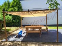 Aranżacja: Zadaszenie tarasu 4x4 pergola Niro imitacja drewna - Cream Wood