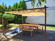 Aranżacja: Zadaszenie tarasu 4x4 pergola Niro imitacja drewna - Cream Wood