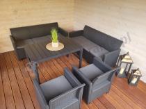 Aranżacja: Zestaw dla 8 osób ze stołem podnoszonym KFLM8 grafit