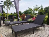 Aranżacja: Zestaw dwóch leżaków ogrodowych składanych Jaipur Sun Lounger brązowy