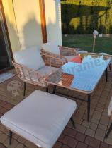 Aranżacja: Zestaw kawowy rattanowy rope ze stolikiem Torgiano Dining naturalny