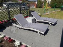 Aranżacja: Zestaw leżaków z poduszką technorattan Nilamito Grey & Dark Grey