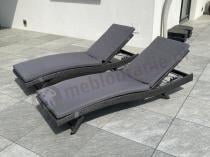 Aranżacja: Zestaw leżaków z technorattanu do ogrodu Nilamito Anthracite & Dark Grey