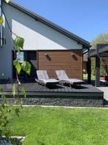 Aranżacja: Zestaw leżaków z technorattanu do ogrodu Nilamito Anthracite & Dark Grey