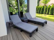 Aranżacja: Zestaw leżaków ze stolikiem lodówką Meblobranie 2DIC grafit