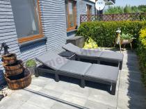 Aranżacja: Zestaw leżaków ze stolikiem lodówką Meblobranie 2DIC grafit