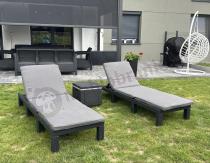 Aranżacja: Zestaw leżaków ze stolikiem lodówką Meblobranie 2DIC grafit