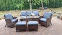 Aranżacja: Zestaw mebli na taras dla 7 osób z sofą 180cm Novici Dining Brown
