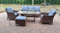 Aranżacja: Zestaw mebli na taras dla 7 osób z sofą 180cm Novici Dining Brown