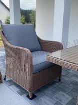 Aranżacja: Zestaw mebli na taras dla 7 osób z sofą 180cm Novici Dining Brown