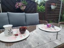 Aranżacja: Zestaw mebli na taras dla 7 osób z sofą 180cm Novici Dining Brown
