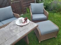 Aranżacja: Zestaw mebli na taras dla 7 osób z sofą 180cm Novici Dining Brown