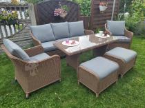 Aranżacja: Zestaw mebli na taras dla 7 osób z sofą 180cm Novici Dining Brown