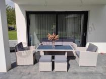 Aranżacja: Zestaw mebli obiadowych z technorattanu Cofete Dining – Grey